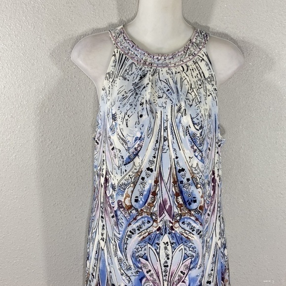 White House Black Market Blue and Purple Strappy-Back Dress - Picture 3 of 13